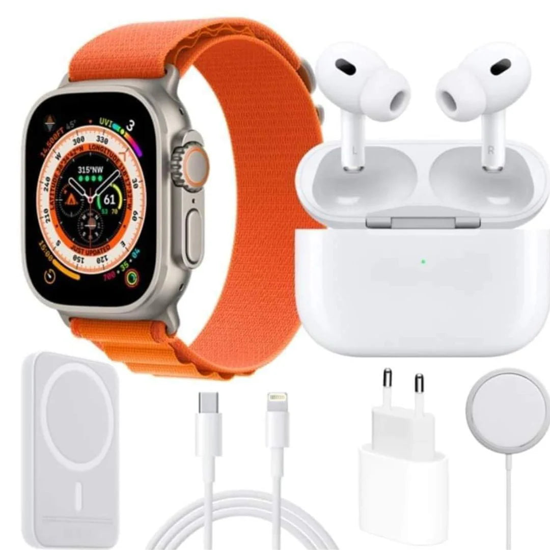 Combo Reloj Smart Watch X8 Ultra + Airpods + Cargador y Accesorios